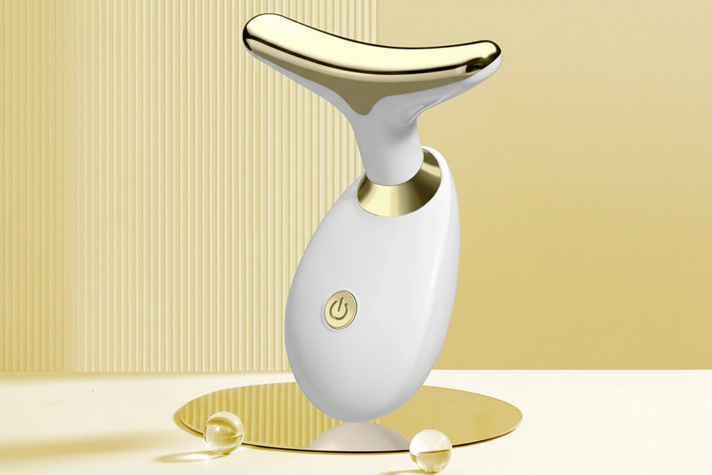 Facial & Neck Massager – Skin Firming, Wrinkle Reducer & Sculpting Tool | Portable LED Light Therapy for Face & Neck Care