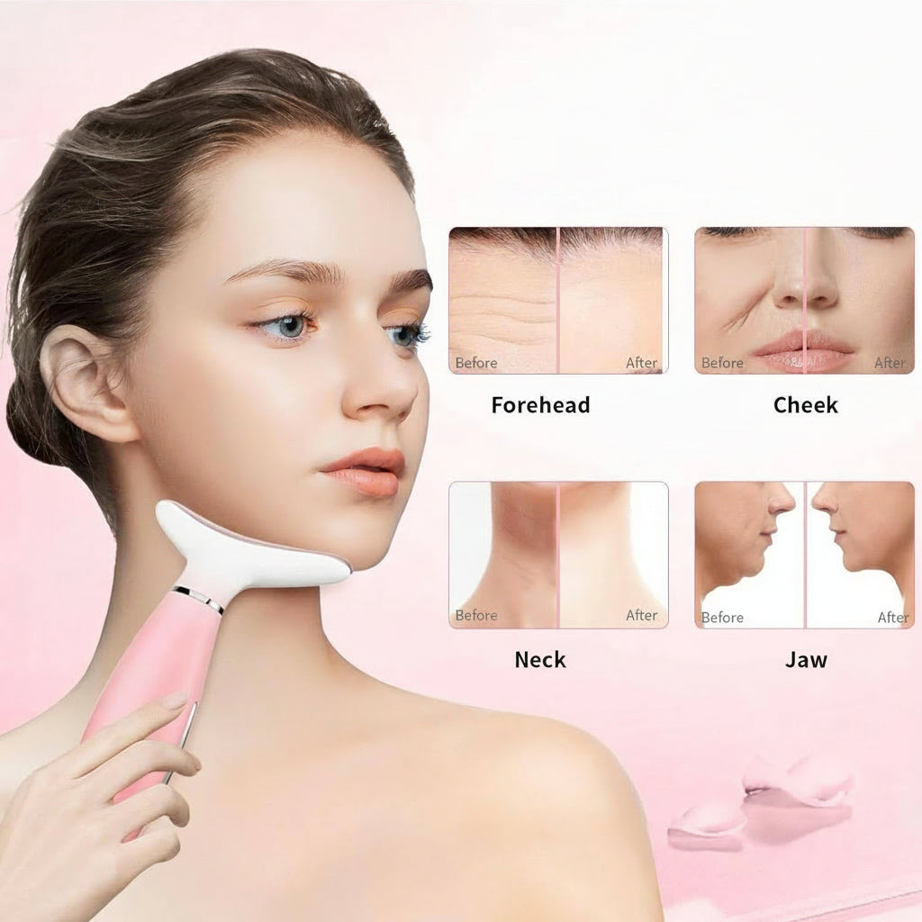 Skin Care Neck Face Massage Tool with Thermals, 3-In-1 Facial Massager