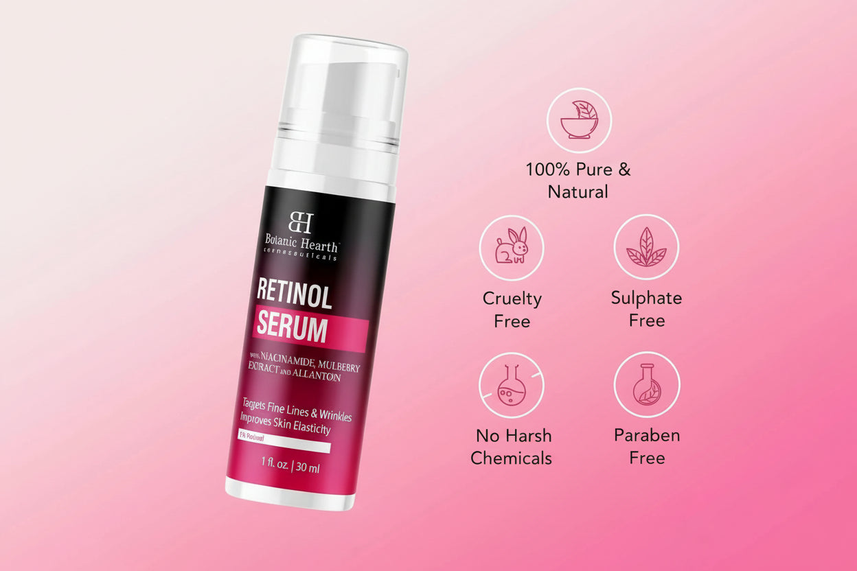 1% Retinol Serum for Face with Niacinamide, Allantoin & Mulberry Extracts | Pore Refining & Brightening Face Serum for Wrinkles & Sun Damage, anti Aging | for All Skin Types | 1 Fl Oz