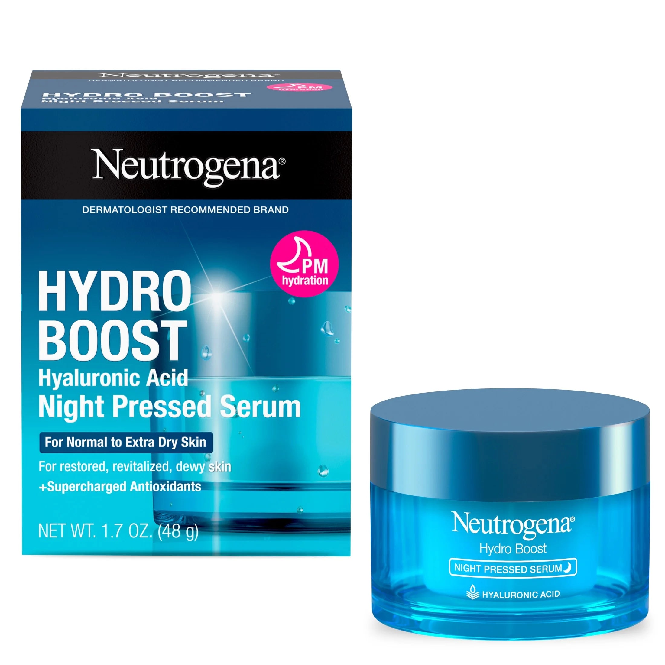 Hydro Boost Hyaluronic Acid Night Pressed Face Serum, Hydrating Serum, 1.7 Oz