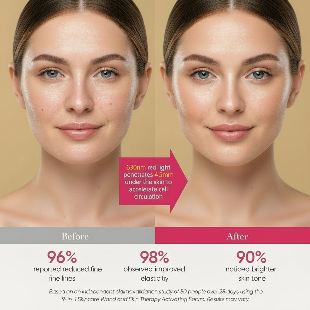 SMOOTHGLOW 2.0 PRO Awakening-4D 9-In-1 Red Light Therapy for Face, Home Radiant Renewal Facial Wand, LED Light Therapy Wand for Face Lift, Firm, Anti-Aging Wrinkle, Rejuvenation, Gift Set for Women