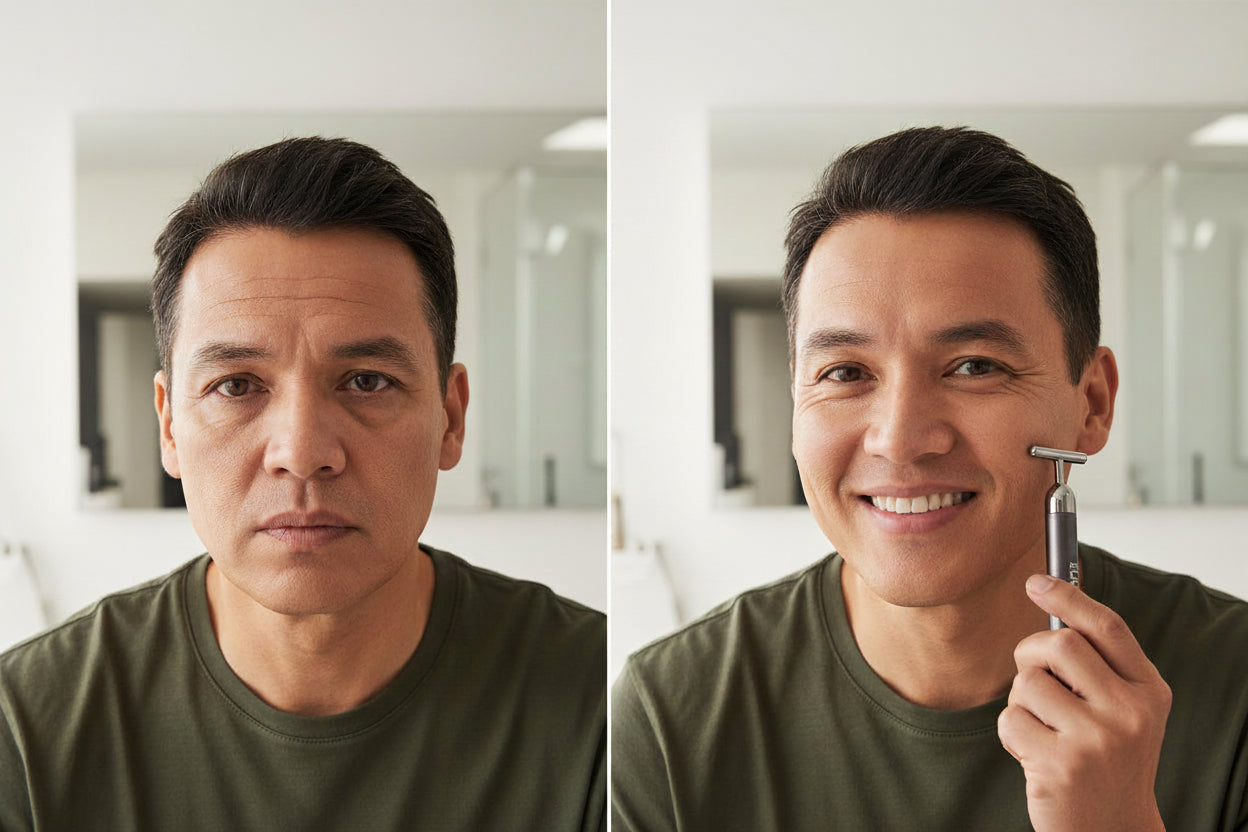 Eye and Facial Massager - Face Sculpting Tool for Men-Fights Puffy Eyes, Dark Circles, & Crow'S Feet- Self Care Gifts Face Massager Facial Tools-Gua Sha & Jade Roller Alternative