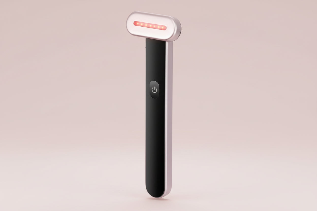 VEVOR Red Light Therapy Wand for Face and Neck, 3-In-1 LED Facial Wand Red Light Therapy Device with Heating Therapy| Vibrating Facial Massage, Portable LED Beauty Wand