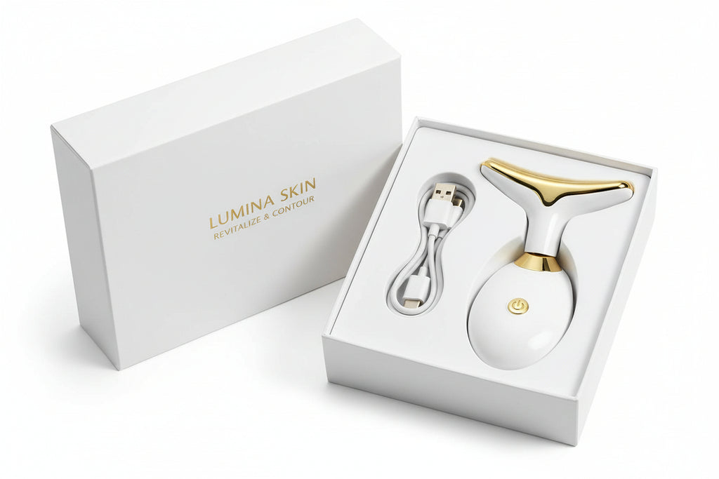 Facial & Neck Massager – Skin Firming, Wrinkle Reducer & Sculpting Tool | Portable LED Light Therapy for Face & Neck Care